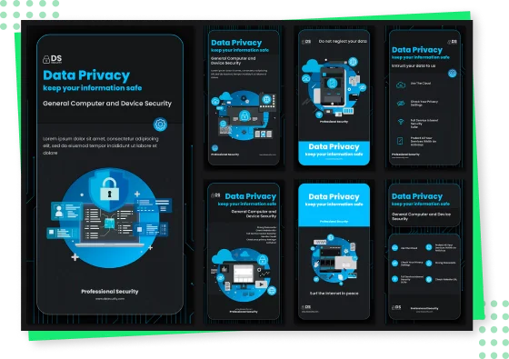 Data privacy app on green background